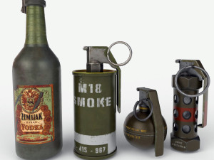Hand Grenades - PBR - poly 3D Model