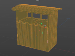 Wood street bin Low-poly 3D Model