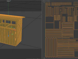 Wood street bin Low-poly 3D Model