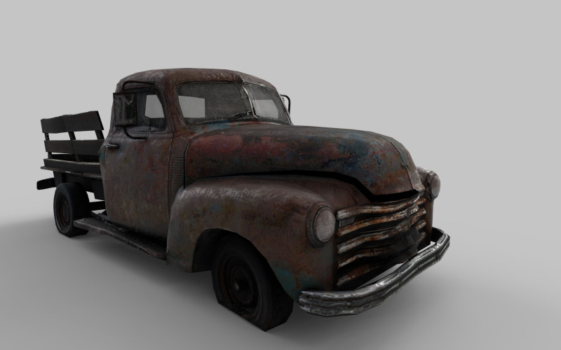 Old Truck PBR Model 3D .c4d .max .obj .3ds .fbx .stl .blend 