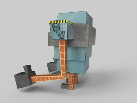 PAPER ROBOT TOY Low-poly 3D Model