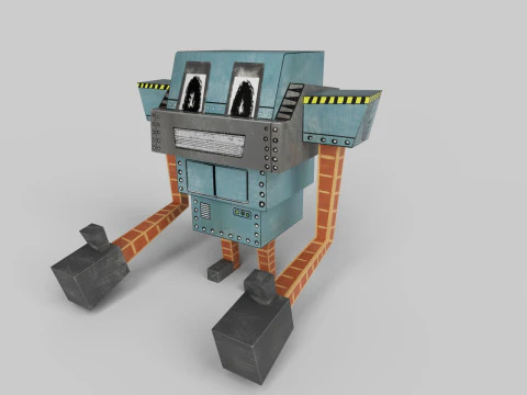 PAPER ROBOT TOY Low-poly 3D Model