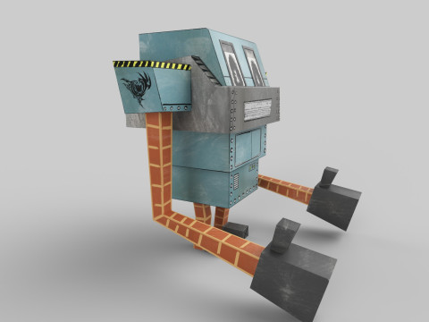 PAPER ROBOT TOY Low-poly Modelo 3D