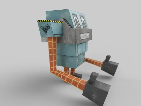 PAPER ROBOT TOY Low-poly 3D Model