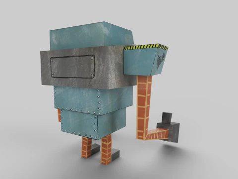 PAPER ROBOT TOY Low-poly 3D Model