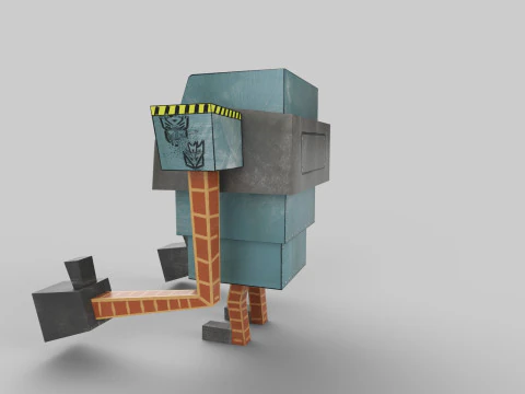 PAPER ROBOT TOY Low-poly 3D Model