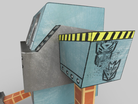 PAPER ROBOT TOY Low-poly Modelo 3D