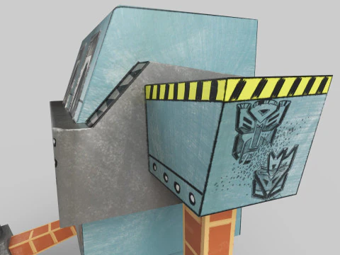 PAPER ROBOT TOY Low-poly 3D Model