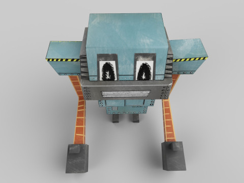 PAPER ROBOT TOY Low-poly Modelo 3D