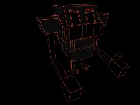 PAPER ROBOT TOY Low-poly 3D Model