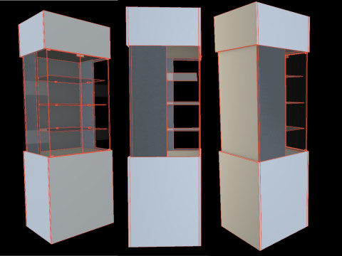 Display Cabinet And Showcase Low-poly 3D 模型