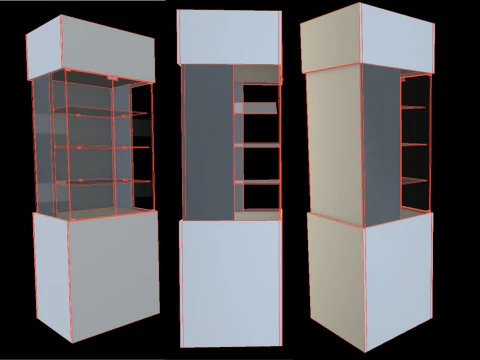 Display Cabinet And Showcase Low-poly 3D Model