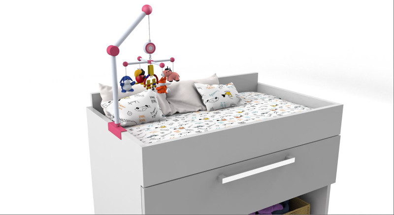 Furniture Baby Changer Crib Bed Modelo 3D .c4d .max .obj .3ds .fbx .stl .blend 