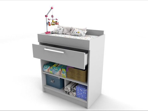 Furniture Baby Changer Crib Bed Modelo 3D