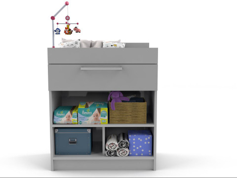 Furniture Baby Changer Crib Bed Modelo 3D