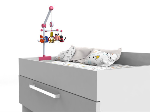 Furniture Baby Changer Crib Bed Modelo 3D