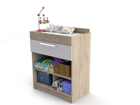 Furniture Baby Changer Crib Bed Modelo 3D