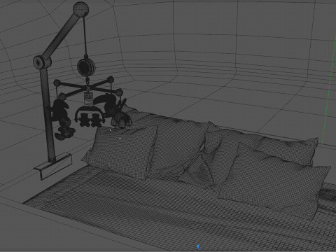 Furniture Baby Changer Crib Bed Modelo 3D