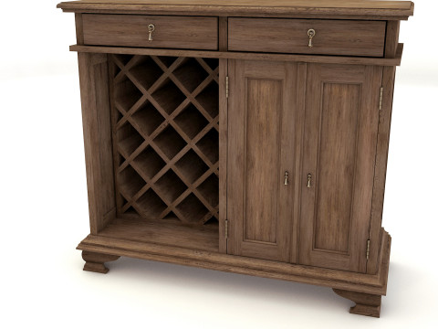 OLD WINE SIDEBOARD Low-poly 3D मॉडल