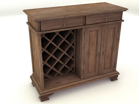OLD WINE SIDEBOARD Low-poly 3D 模型