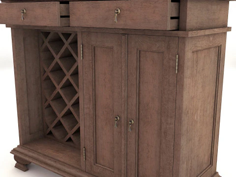 OLD WINE SIDEBOARD Low-poly 3D Model