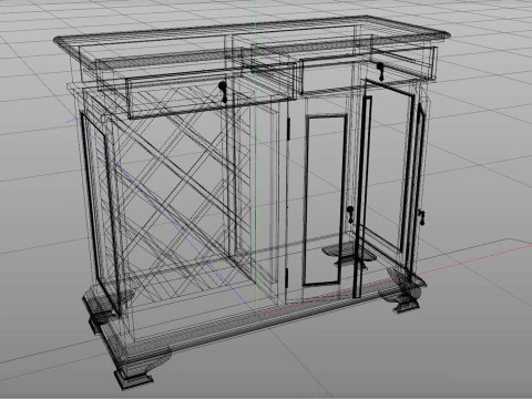 OLD WINE SIDEBOARD Low-poly 3D Model