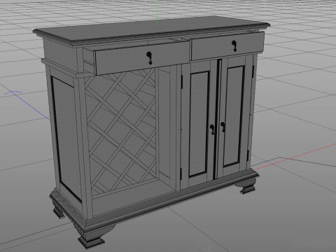 OLD WINE SIDEBOARD Low-poly 3D 模型