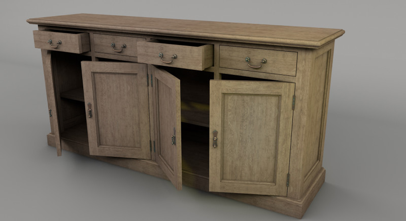 Old storage Cabinet Low-poly Modelo 3D .c4d .max .obj .3ds .fbx .stl .blend 