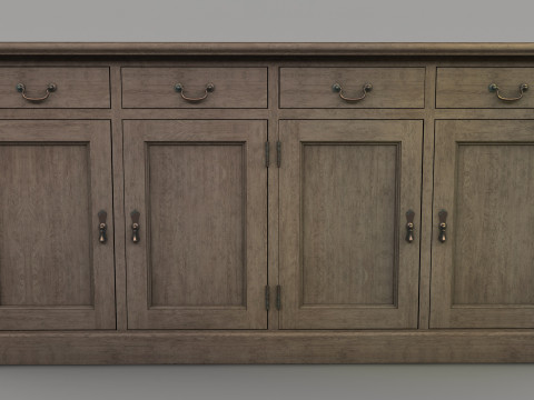 Old storage Cabinet Low-poly Modelo 3D