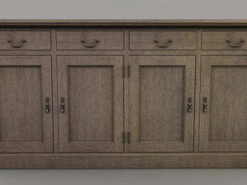Old storage Cabinet Low-poly 3D Model
