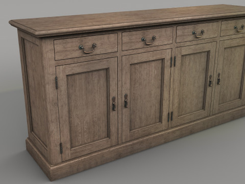 Old storage Cabinet Low-poly Modelo 3D