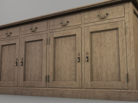 Old storage Cabinet Low-poly Modelo 3D
