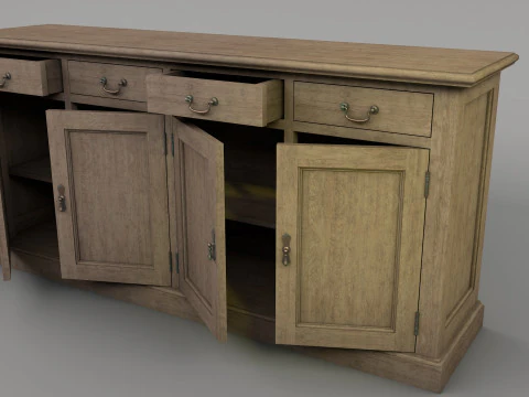 Old storage Cabinet Low-poly 3D Model
