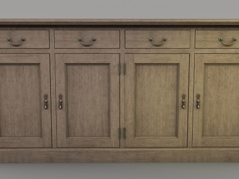 Old storage Cabinet Low-poly Modelo 3D