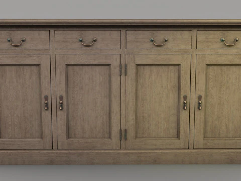 Old storage Cabinet Low-poly 3D Model