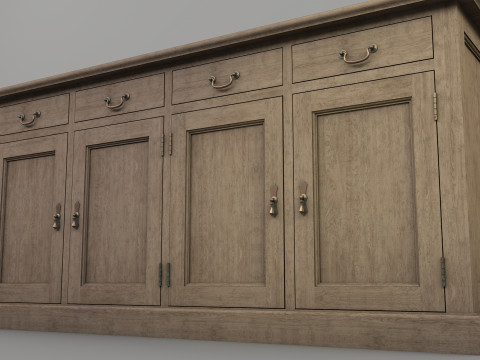 Old storage Cabinet Low-poly Modelo 3D