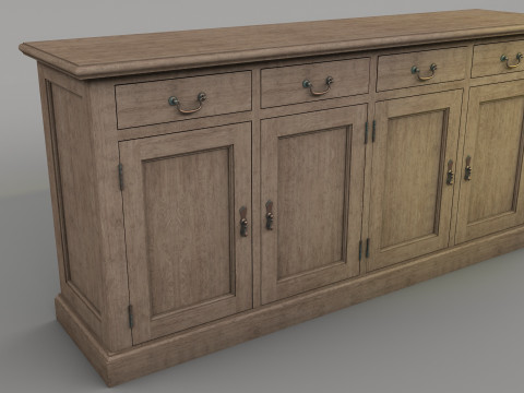 Old storage Cabinet Low-poly Modelo 3D