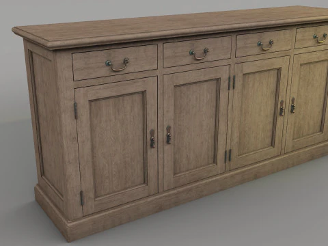Old storage Cabinet Low-poly 3D Model