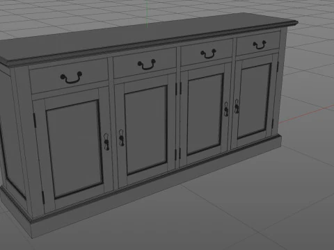 Old storage Cabinet Low-poly 3D Model