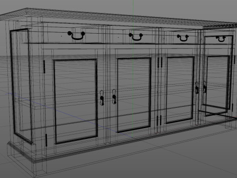 Old storage Cabinet Low-poly Modelo 3D