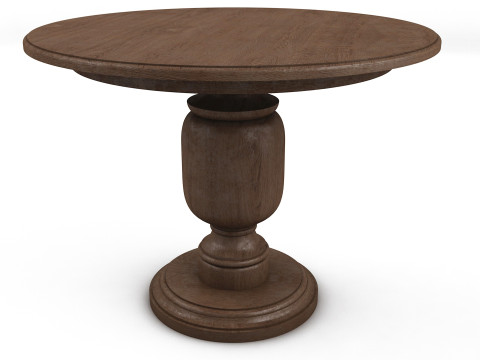 Old round center table Low-poly 3D Model