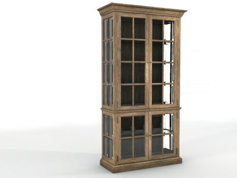 Old cabinet wooden cabinet Low-poly 3D Model