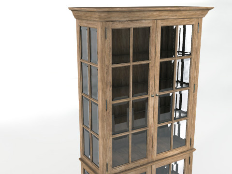 Old cabinet wooden cabinet Low-poly Model 3D