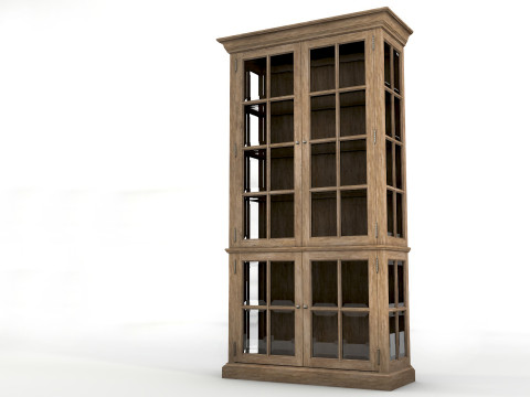 Old cabinet wooden cabinet Low-poly Model 3D