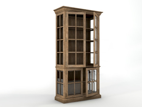 Old cabinet wooden cabinet Low-poly Model 3D