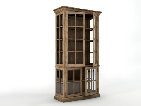Old cabinet wooden cabinet Low-poly 3D Model