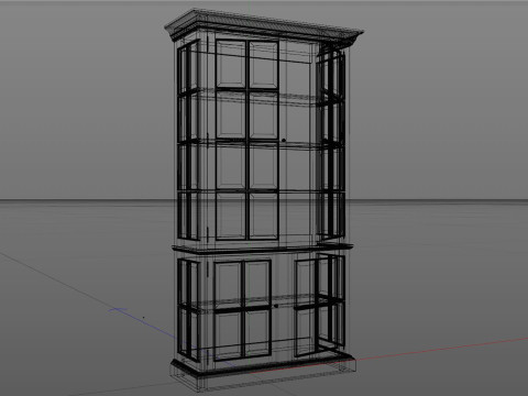 Old cabinet wooden cabinet Low-poly Model 3D