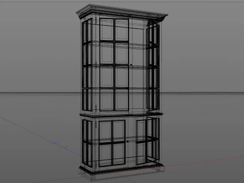 Old cabinet wooden cabinet Low-poly 3D Model
