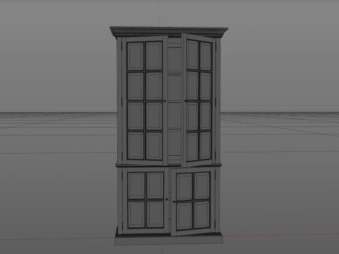 Old cabinet wooden cabinet Low-poly Model 3D