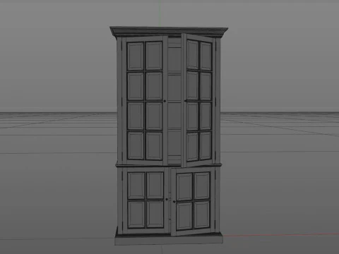 Old cabinet wooden cabinet Low-poly 3D Model